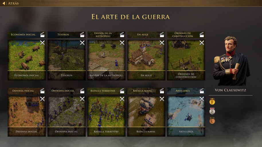 La versión definitiva de AoE 3 introduce dos modos de juego: El Arte de la Guerra y las Batallas Históricas.