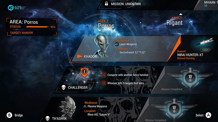 A medida que progresamos es posible ir mejorando nuestra nave con mejor armamento y, también, construir algunas nuevas aeronaves.