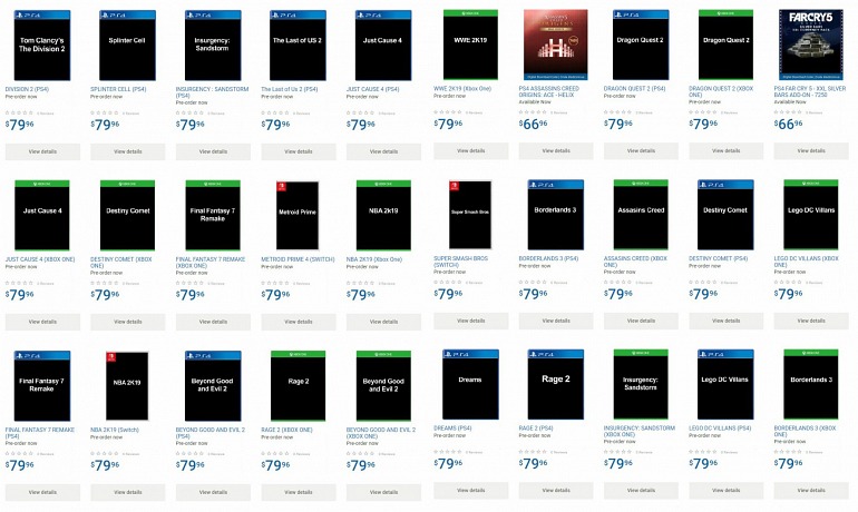 Walmart lista multitud de juegos sin anunciar en su web de Canadá