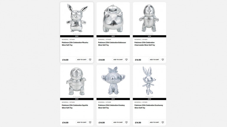 Si eres todo un fan de Pokémon, no te puedes perder estas figuras y peluches de plata por su 25 aniversario