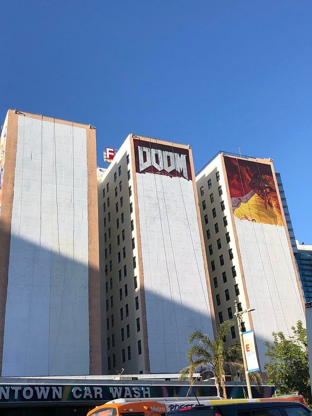Empieza a pintarse el espectacular mural del E3 2019 con Doom Eternal como protagonista
