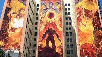 Terminado el inmenso mural de DOOM Eternal en el E3