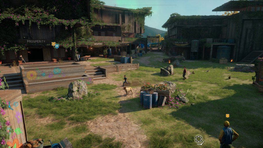 Prosperity es nuestra base central, el lugar desde el que levantar nuestra ofensiva contras las gemelas Mickey y Lou. Lo interesante es que es el lugar desde el que construir una progresión RPG, y para eso necesitaremos etanol.