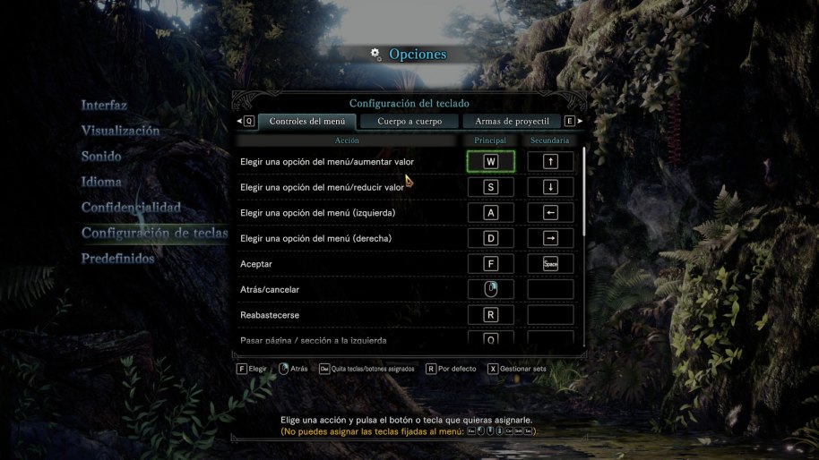 Se agradece poder mapear combos desde el menú, especialmente teniendo en cuenta los controles revisados de las armas.