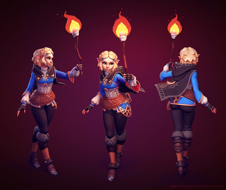 Extraordinaria estatua digital del nuevo diseño de Zelda en Breath of the Wild 2