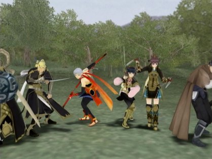 Uno de los grandes alicientes característicos de la saga Suikoden es el gran número de personajes a disposición del jugador, alcanzando en esta quinta entrega la friolera cifra de 108.