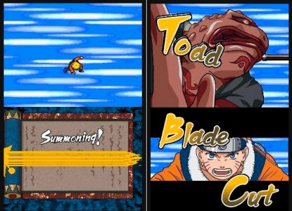 ¡Atento! Ha llegado la hora de concentrarse. Pon tus cinco sentidos en la pantalla táctil y en los tres símbolos que aparecerán dibujados, ya que deberemos de localizarlos en la “sopa de letras” que rodeará a nuestra particular fórmula mágica. Si logramos acertar todos los símbolos en el tiempo exacto, conseguiremos desencadenar un poderoso ataque que vendrá acompañado de una impactante escena.