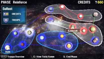 En el Modo Conquista Galáctica nos pondremos en el papel de un comandante con el objetivo de dirigir a nuestras tropas a lo largo y ancho de una galaxia plagada de planetas por conquistar. En muchas ocasiones, esos lugares ya estarán ocupados. He ahí el quid de la cuestión. Si queremos apropiarnos de determinados planetas, deberemos coger nuestras tropas y luchar en territorio enemigo. Si ganamos, el territorio irá a parar a nosotros. Si perdemos, nuestra lucha sólo habrá conseguido debilitar a unas fuerzas enemigas que seguramente se refuercen para prevenir futuros ataques.