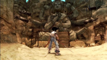 A pesar de la obvia orientación de Afro Samurai hacia el combate, lo cierto es que también hay un ligero componente plataformero. Podremos correr por las paredes y llevar a cabo acrobáticos saltos con cierta sencillez.