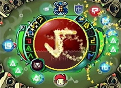 En la pantalla inferior de la portátil tendremos el escenario de lucha. El interfaz de juego es muy claro e intuitivo y en el mismo podremos observar las runas mágicas que vayan tanto dirigidas a nosotros como hacía el contrario. También tendremos bien localizadas la barra de vida, la magia y la mascota que poseamos.