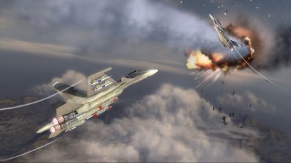 Las explosiones, el humo y el resto de efectos de carácter visual son uno de los aspectos más impresionantes del apartado gráfico de HAWX.