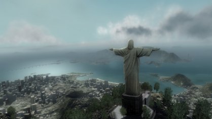 El empleo de escenarios reales es uno de los puntos fuertes de HAWX en cuestión de mapeados y misiones. Un auténtico placer surcar los cielos de lugares tan emblemáticos como el de la imágen.