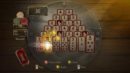 La Torre de la Fortuna es el mejor juego de Fable 2 Pub Games, y en el que deberás decidir bien si continuar con el juego o no para conseguir una suma importante de oro. Aquí la paciencia tiene recompensa.