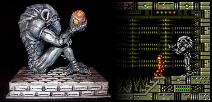 Las estatuas Chozo recuerdan de muchas maneras a los ingenieros. No sólo por su aspecto , sino por su propio concepto de figuras gigantescas y poco menos que momificadas. 