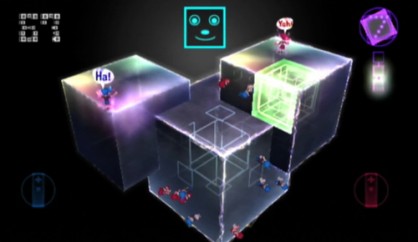 You, Me and the Cubes nos propone lanzar humanoides con nuestro wiimote hacia los varios cubos que se nos presenten. Nuestros únicos límites serán un límite de tiempo e intentar que todo se mantenga en equilibrio.