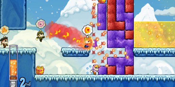 Al competir con otros usuarios, las carreras son de lo más frenéticas. Un gran muro de bloques de colores en el camino puede liar una muy buena.