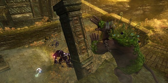 ¡Esto sí que es hacer equipo! Despista a los enemigos y cólocalos justo debajo del pilar. Ahora deja que tu Majin haga el resto...