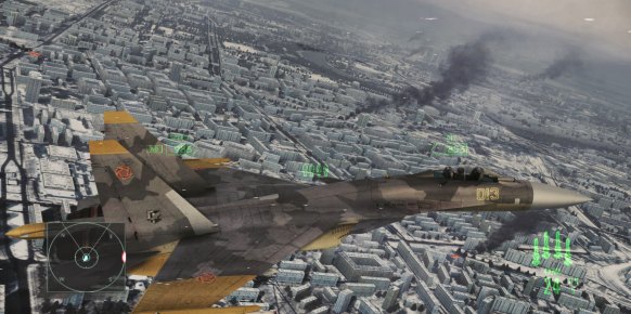 A nivel visual el gran triunfo de Ace Combat vuelve a estar situado en su impecable modelado de aviones.