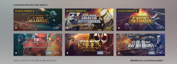 GOG cuenta ya con abundantes videojuegos clásicos de Star Wars