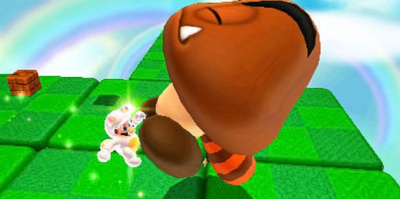 ¿No logras superar una fase? Si Super Mario 3D Land se da cuenta de que pierdes demasiadas vidas, te dará la oportunidad de usar este inmaculado traje blanco. Nadie podrá contigo...