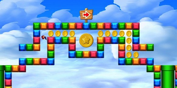 Otra de las habilidades de Mario consiste en hacerse pequeño y subirse -literalmente- por las paredes. Así podrá llegar a premios escondidos.