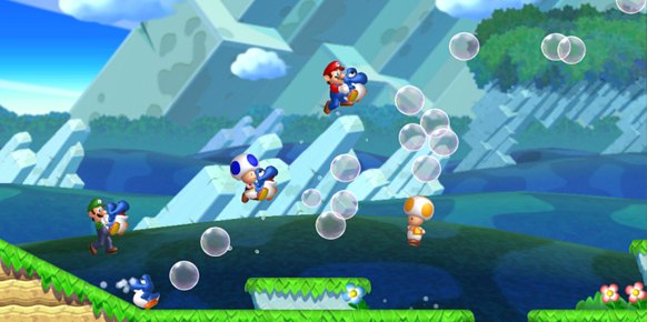 Si tres son multitud, ¿entonces cinco qué son? En el juego, podremos participar hasta cinco usuarios, cuatro con wiimote y uno con el GamePad (colocando bloques).