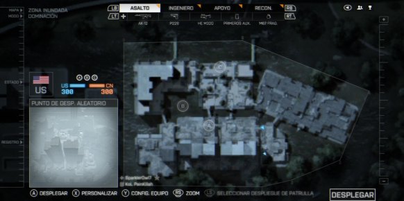 La interfaz de despliegue funciona mejor que en Battlefield 3, siendo más rápida la personalización de cada clase y armamento.